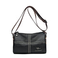 Casual Stitched Genuine Leather Women's Shoulder Bag