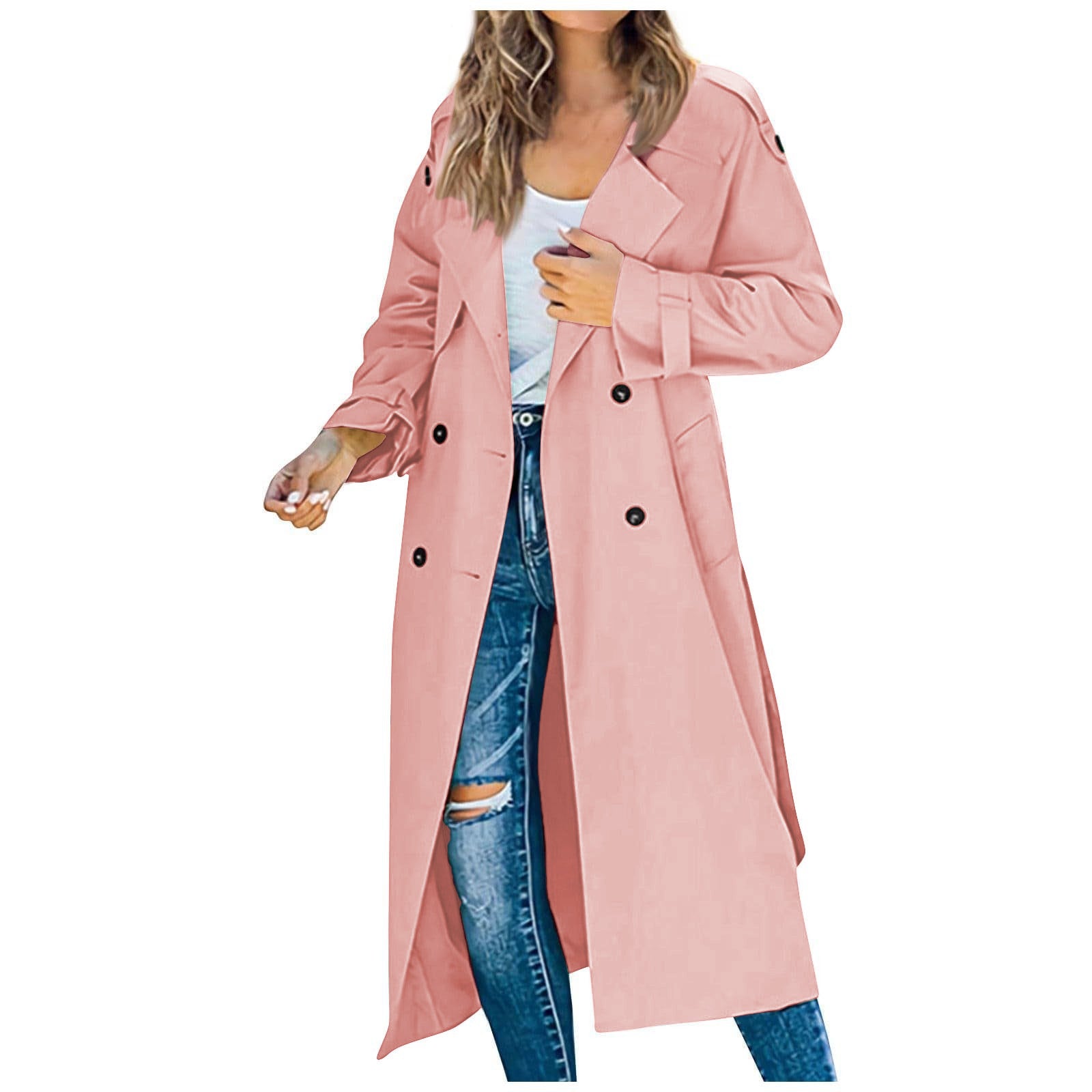 Women's Autumn/Winter Trench CoatOuterwear Long Sleeve Double-Breasted Notch Lapel Straight Fit Wool Blend Casual Wear