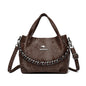 Niche Chain Versatile Genuine Leather Pleated Shoulder Bag