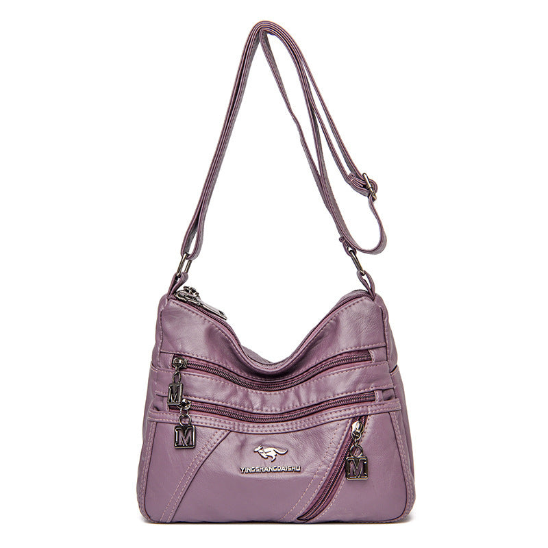 Autumn And Winter New Fashion Middle-aged Women's Shoulder Bag Double Layer Large Capacity