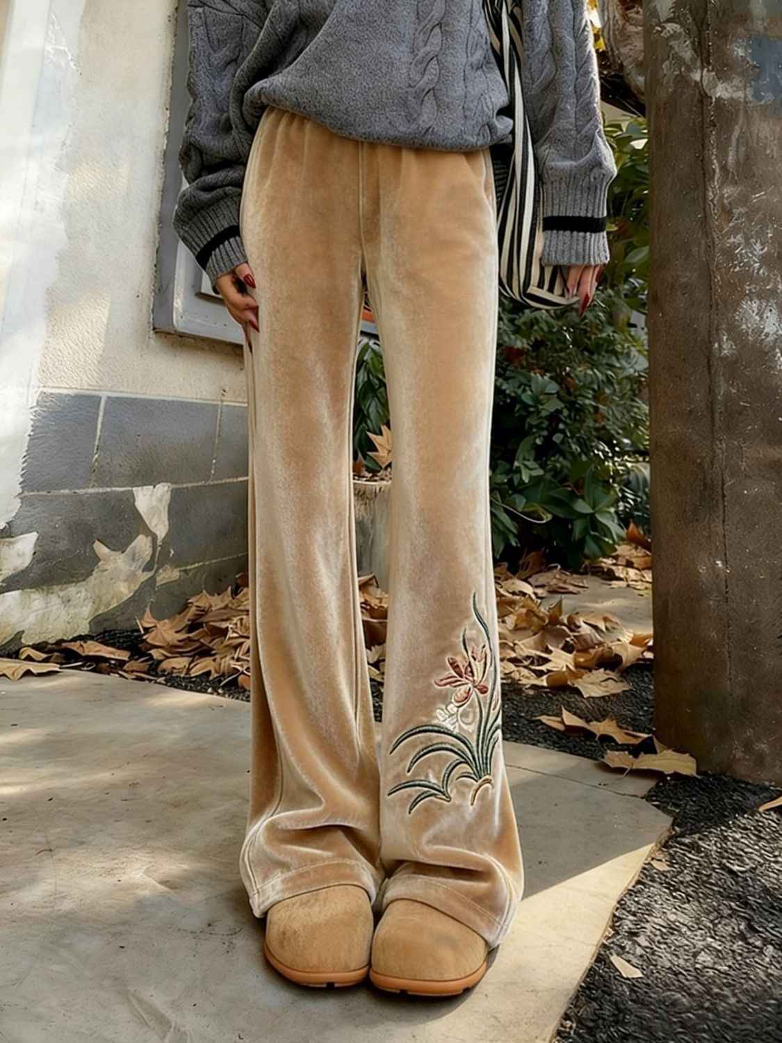 Chinese-style Retro High-waisted Casual Straight-leg Pants That Elongate The Legs